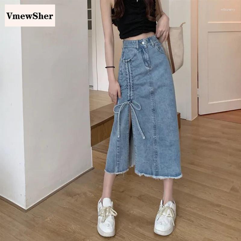 Skirts VmewSher Chic Denim S-5XL Spring Autumn Women Skirt Side Split Hem Shirring High Waist Lady Elegant Mid-calf Length Long, Black
Skirts VmewSher Chic Denim S-5XL Spring Autumn Women Skirt Side Split Hem Shirring High Waist Lady Elegant Mid-calf Length Long, Black