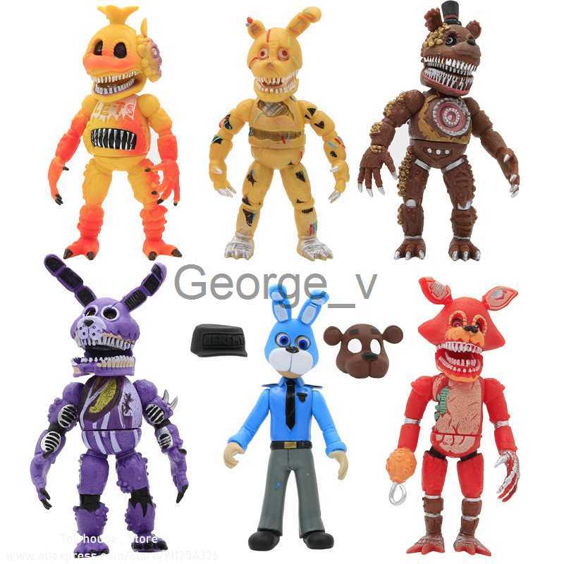 Minifig 56pcs At Five Nights Security Breach Series Pvc Action Figures Bonnie Foxy FNAF Toy Fazbear Bear Doll Model Toys For Kids Gifts J230629