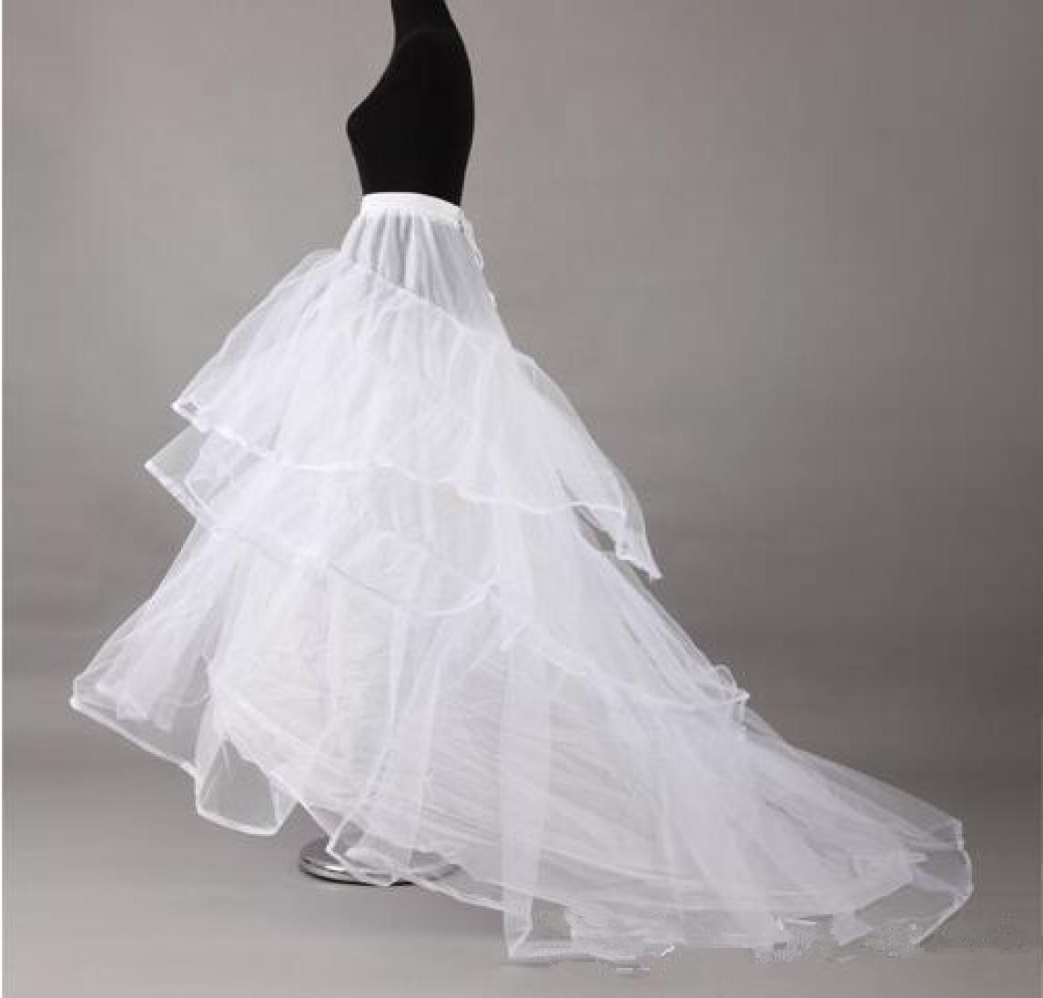 

White Bridal ALine Petticoats Crinoline With Train Wedding Dress Underskirt ALine Petticoat For Bridal1184118