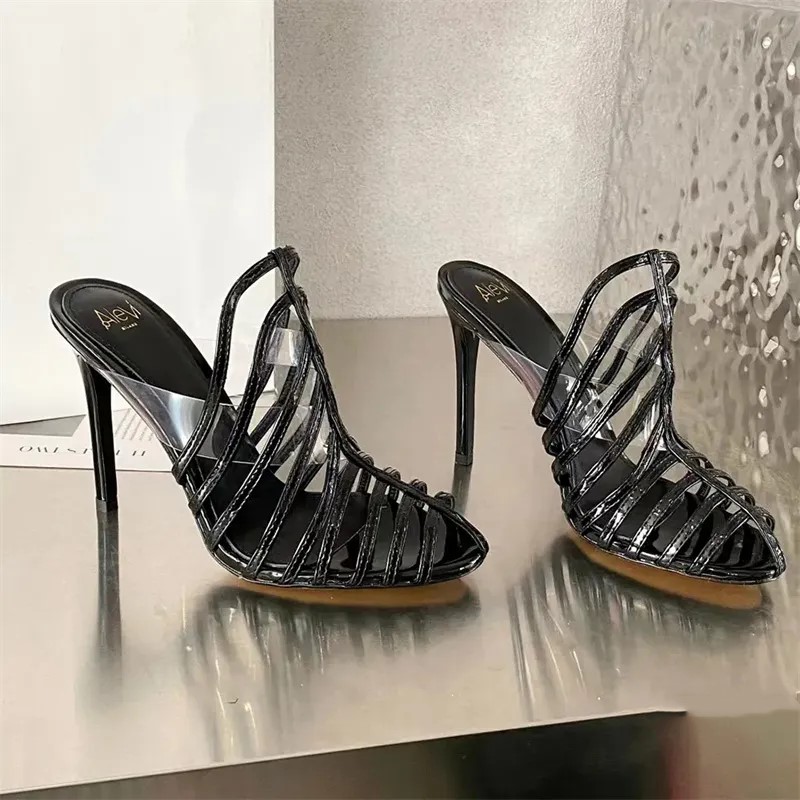 high-heeled Sandals Knitted hollow thin tape transparent PVC slippers designers party Dress shoe 10.5CM women's luxury Sexy Fashion Evening shoes
high-heeled Sandals Knitted hollow thin tape transparent PVC slippers designers party Dress shoe 10.5CM women's luxury Sexy Fashion Evening shoes