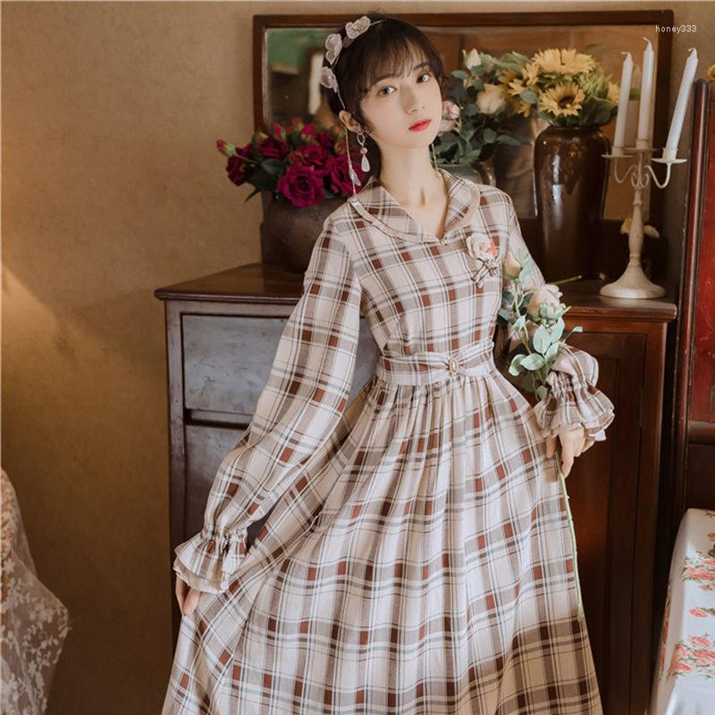 Casual Dresses Vintage Shirt Dress Women 2023 Autumn Spring Long Sleeve Robe Kawaii Plaid Elegant Midi French Fashion Vestido 
Casual Dresses Vintage Shirt Dress Women 2023 Autumn Spring Long Sleeve Robe Kawaii Plaid Elegant Midi French Fashion Vestido