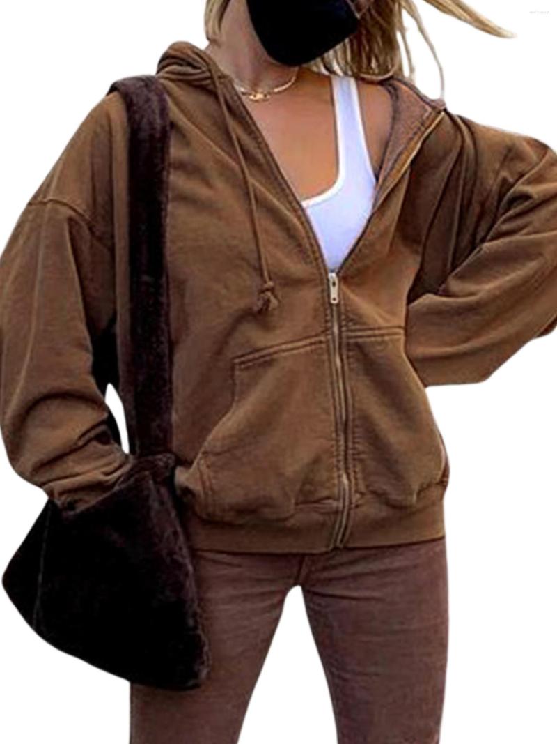 Women's Knits Women S Solid Color Oversized Lightweight Zipper Hoodies Casual Loose Long Sleeve Drawstring Sweatshirt With Pocket, Brown
Women's Knits Women S Solid Color Oversized Lightweight Zipper Hoodies Casual Loose Long Sleeve Drawstring Sweatshirt With Pocket, Brown