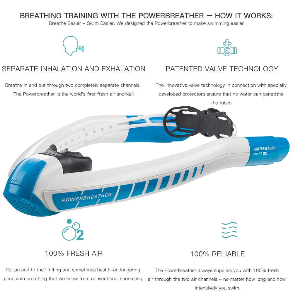 Diving Masks POWERBREATHER snorkel diving comfortable mouthpiece twoway purification swimming pool open water 230629