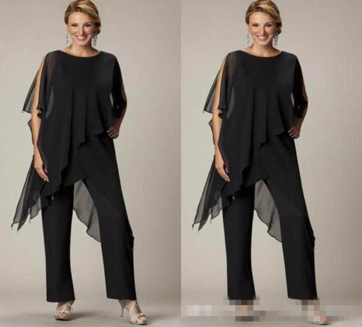 Newest Mother of the Bride Pant Sutis Black Chiffon Bateau Neck Asymmetrical Wrap Style Modest Mother039s Suit for Weddings Cus4959101
Newest Mother of the Bride Pant Sutis Black Chiffon Bateau Neck Asymmetrical Wrap Style Modest Mother039s Suit for Weddings Cus4959101
