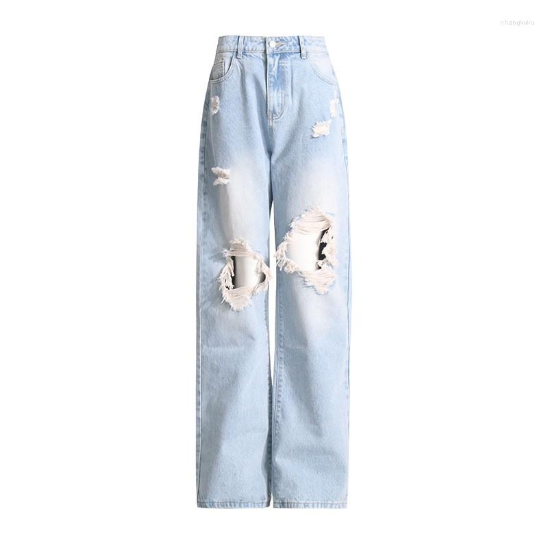 Women' Jeans Women High Waist Broken Holes Straight Denim Pants Irregular Sexy Long Female Casual Streetwear Office Lady Spring Summer, Blue
Women' Jeans Women High Waist Broken Holes Straight Denim Pants Irregular Sexy Long Female Casual Streetwear Office Lady Spring Summer, Blue