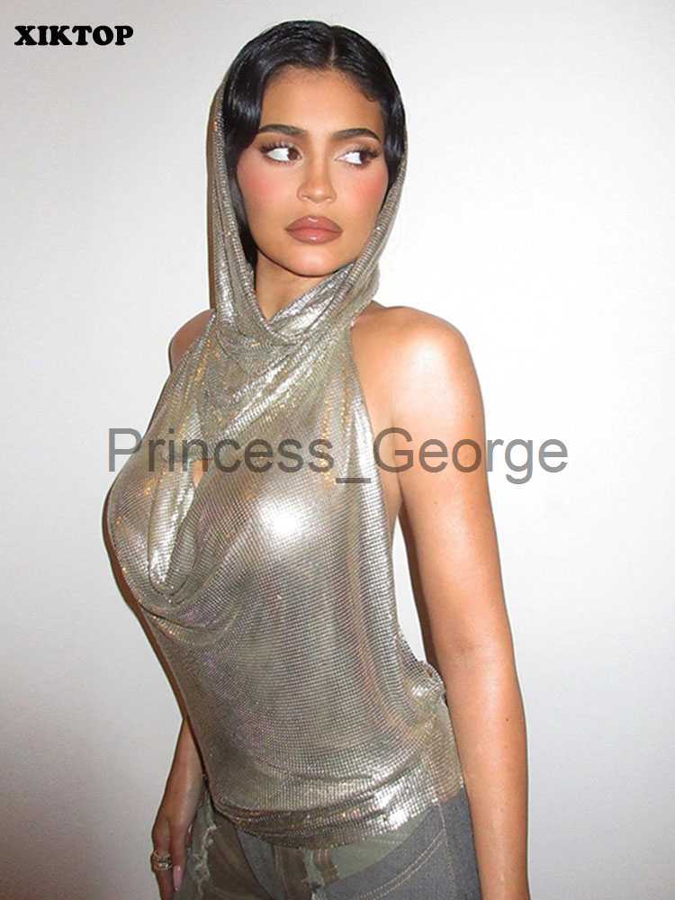 Party Dresses XIKTOP Shiny Top 2 Pieces Set Women Sexy Backless Chain Halter Tank Top with Hood Stylish Clubwear Y2K Clothes 2022 Trend x0629, Silver
Party Dresses XIKTOP Shiny Top 2 Pieces Set Women Sexy Backless Chain Halter Tank Top with Hood Stylish Clubwear Y2K Clothes 2022 Trend x0629, Silver
