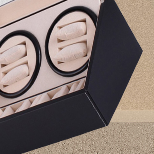 Automatic Mechanical Watch Winders Black PU Leather Storage Box Collection Watch Display Jewelry US plug Winder Box
