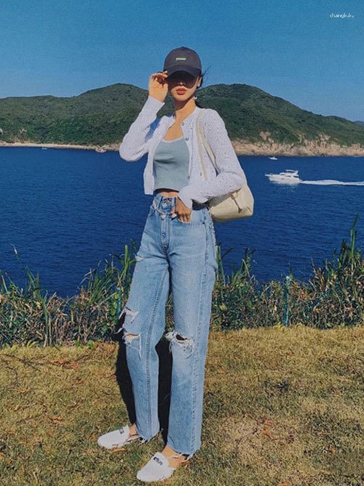 Women's Jeans Women Pants 2023 Spring Straight Hole Denim Nostalgic High Waist Trousers Cotton, Light blue
Women's Jeans Women Pants 2023 Spring Straight Hole Denim Nostalgic High Waist Trousers Cotton, Light blue