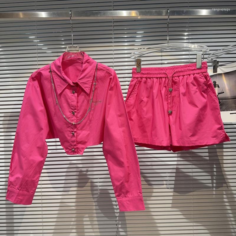 Women' Tracksuits PREPOMP 2023 Summer Long Sleeve Diamonds Chain Rose Red Short Shirt Elastic Waist Shorts Two Piece Set Outfits Women, Rose pink
Women' Tracksuits PREPOMP 2023 Summer Long Sleeve Diamonds Chain Rose Red Short Shirt Elastic Waist Shorts Two Piece Set Outfits Women, Rose pink
