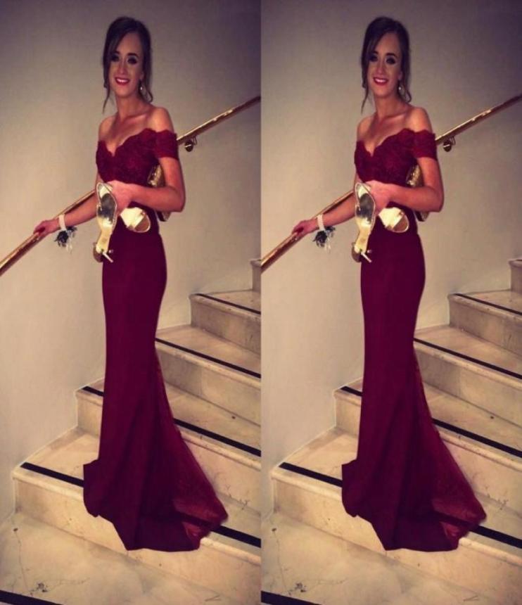 Sexy Burgundy 2021 Prom Dresses OffShoulder Mermaid Lace Sweep Train Special Occasion Formal Evening Party Gown Dress9350797, Red
Sexy Burgundy 2021 Prom Dresses OffShoulder Mermaid Lace Sweep Train Special Occasion Formal Evening Party Gown Dress9350797, Red