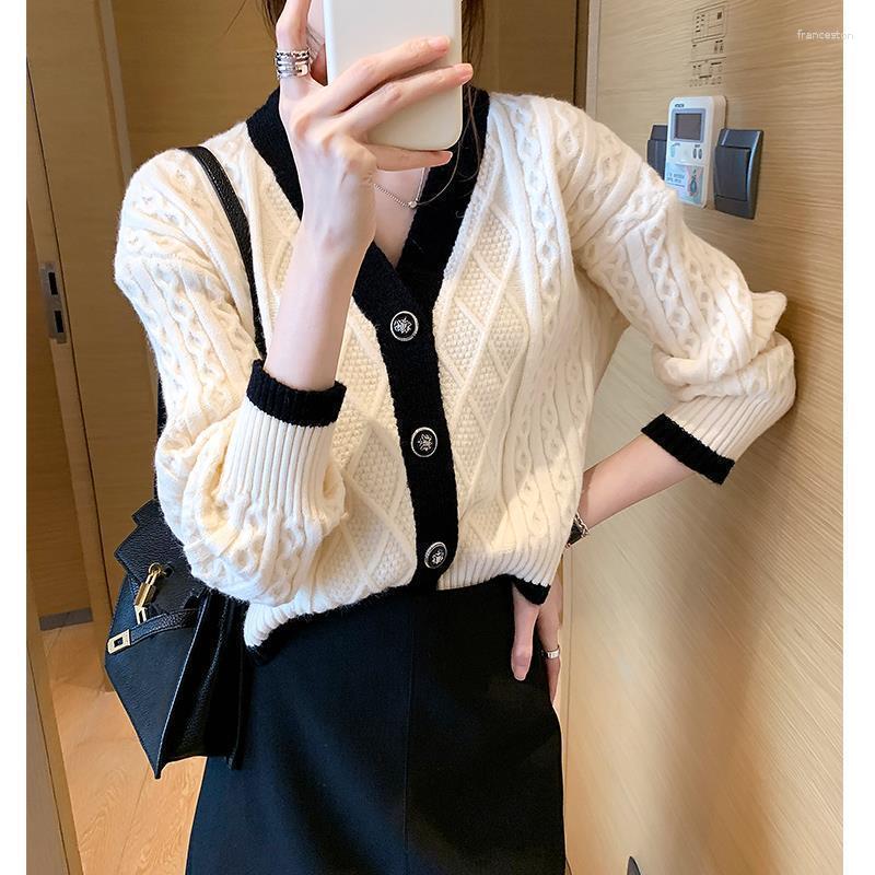 Women's Knits Knitwears Women Sweater V-neck Knitting Cardigan Female Coat Show Thin Brim Loose Restoring Ancient Ways, White
Women's Knits Knitwears Women Sweater V-neck Knitting Cardigan Female Coat Show Thin Brim Loose Restoring Ancient Ways, White