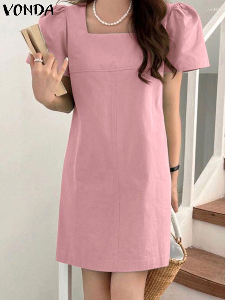 Casual Dresses 2023 VONDA Elegant Sundress Summer Solid Color Mini Dress Women Short Sleeve Loose Sexy Square Collar Vestidos Robe, Pink
Casual Dresses 2023 VONDA Elegant Sundress Summer Solid Color Mini Dress Women Short Sleeve Loose Sexy Square Collar Vestidos Robe, Pink