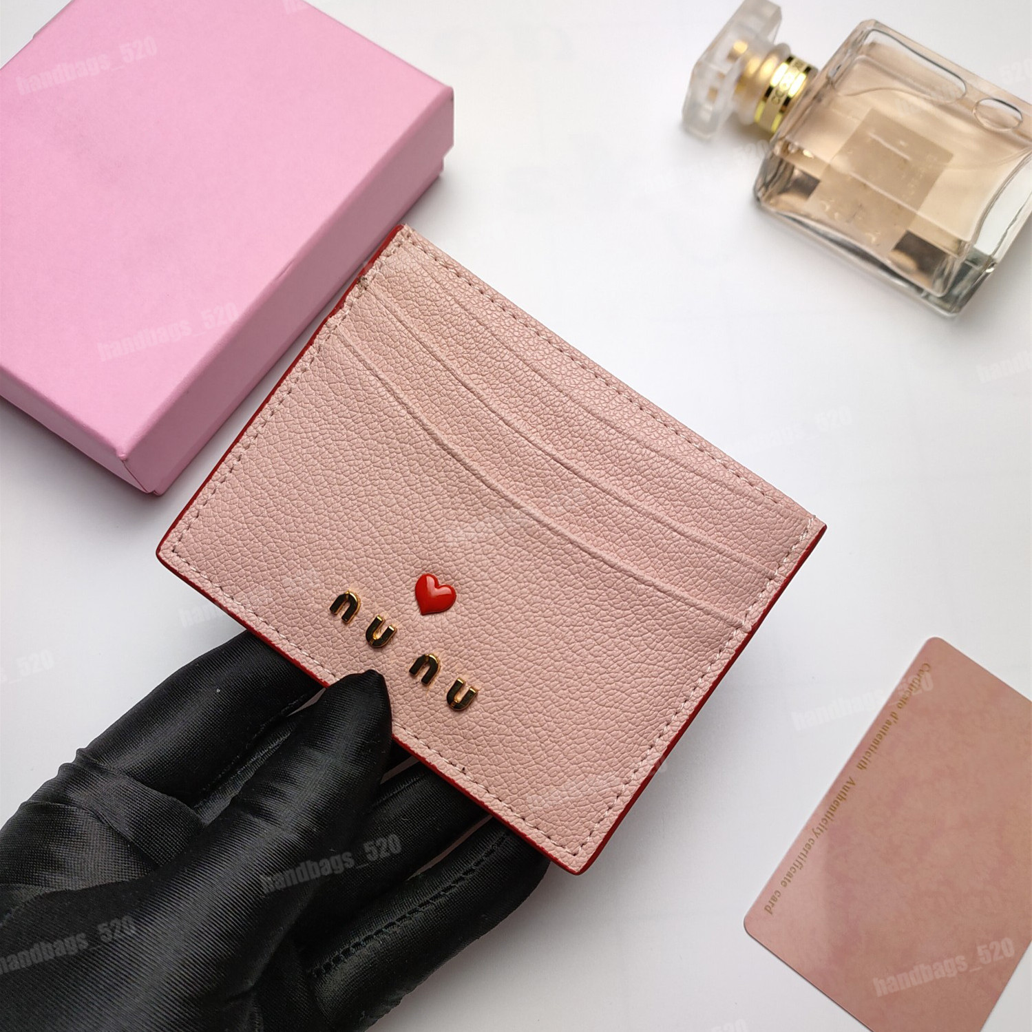 Designer Card Pack Women's Card Holder Red Heart Purses wallets Luxurys Vintage Wallet Leather Holders Coin Purses with Box