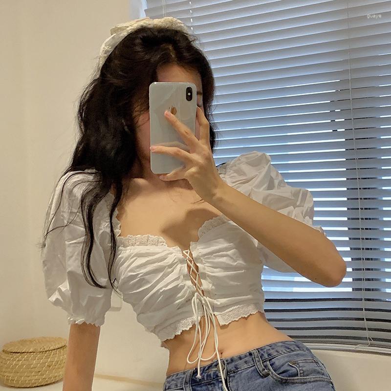 Women's Blouses Chic Puff Sleeve Shirt For Women 2023 Summer Square Collar Lace Up Cropped Tops French Style All-Match Female Tees, White
Women's Blouses Chic Puff Sleeve Shirt For Women 2023 Summer Square Collar Lace Up Cropped Tops French Style All-Match Female Tees, White