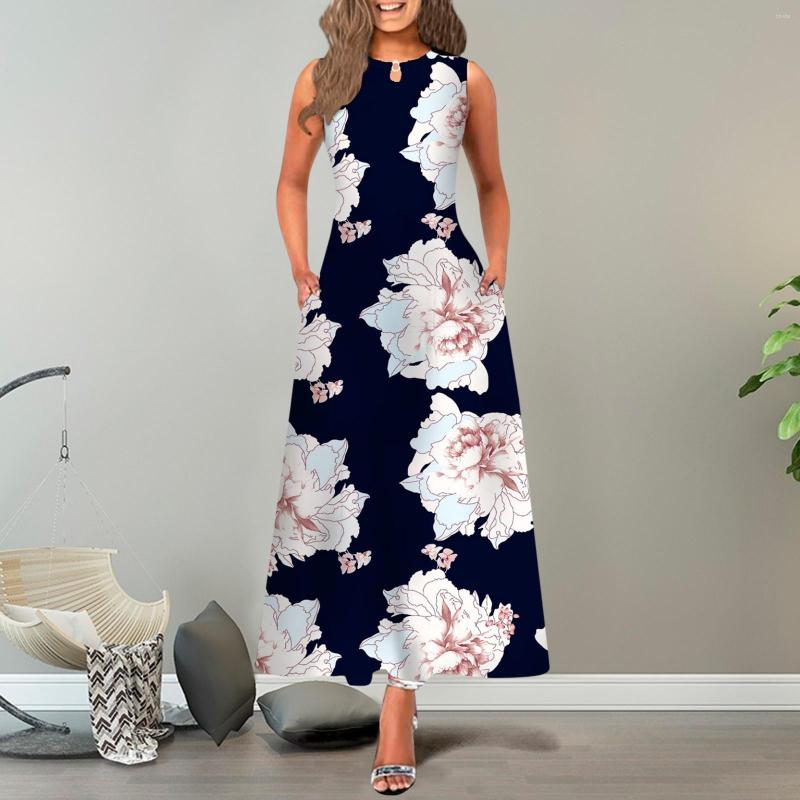 Casual Dresses Elegant Women Summer Beach Sundress Floral Printing Long Robe Sleeveless Round Neck Female Streetwear, Black
Casual Dresses Elegant Women Summer Beach Sundress Floral Printing Long Robe Sleeveless Round Neck Female Streetwear, Black
