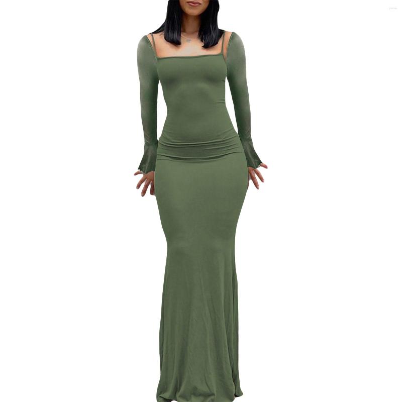Casual Dresses Ladies Elegant Solid Color Flare Sleeve Dress For Women's Summer Slim Beach Vacation Holiday Party Prom, Green
Casual Dresses Ladies Elegant Solid Color Flare Sleeve Dress For Women's Summer Slim Beach Vacation Holiday Party Prom, Green