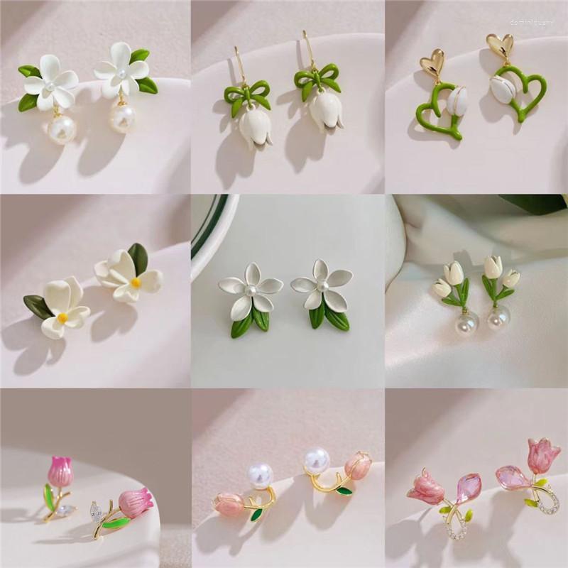 Dangle Earrings Korean Tulip Gardenia Cherry Blossom Flower Earring For Women Exquisite Fresh Flowers Fashion Summer Jewelry Girls
Dangle Earrings Korean Tulip Gardenia Cherry Blossom Flower Earring For Women Exquisite Fresh Flowers Fashion Summer Jewelry Girls