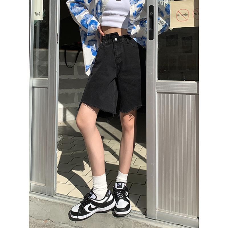 Dresses Black Woman's Thin Short Jeans High Waist Denim Shorts Baggy Street Design Wide Leg Straight Summer Babes Jean Fivepoint Pants
Dresses Black Woman's Thin Short Jeans High Waist Denim Shorts Baggy Street Design Wide Leg Straight Summer Babes Jean Fivepoint Pants