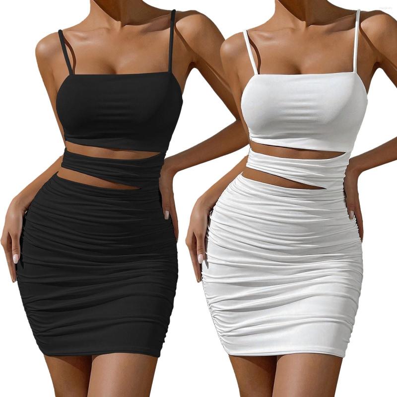 Casual Dresses Women'S Summer Cutout Halter Slim Dress Sleeveless Party, Black