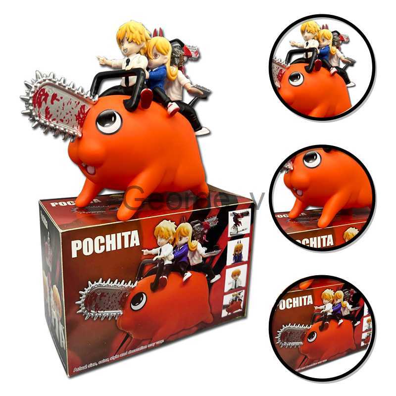 Minifig 20cm Chainsaw Man Pochita Figure PVC Statue Chainsawman Denji Power Anime Figures Cute Action Figurine Model Decoration Toy Gift J230629