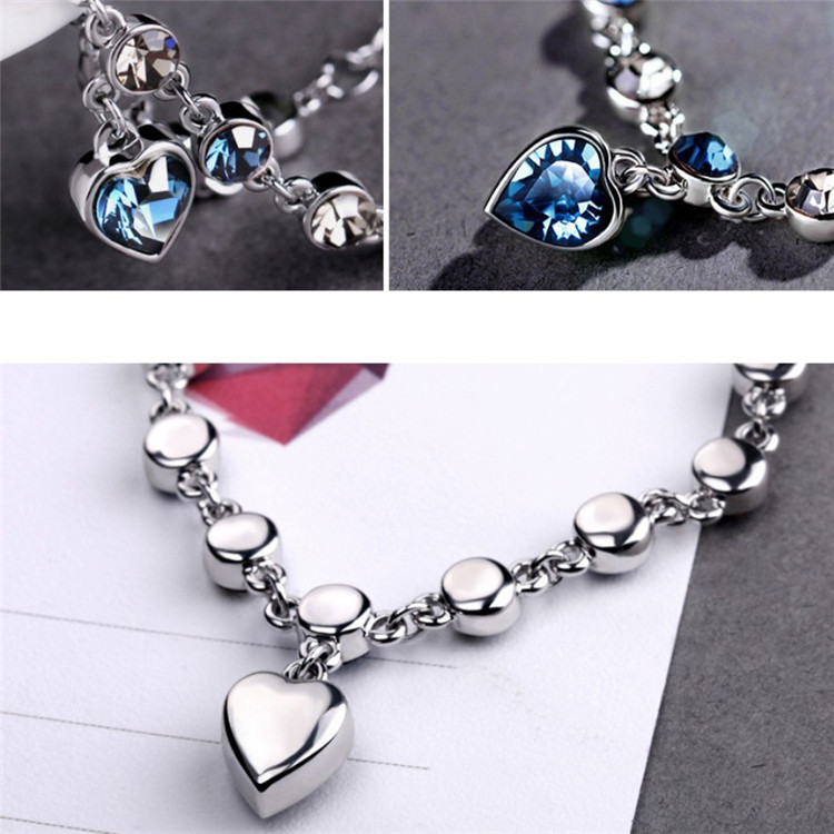 Stylish Ocean Heart Heart-shaped bracelet with diamond women's Austrian crystal jewelry Silver alloy bracelet Selected Lovers Gifts For Women Y23161
Stylish Ocean Heart Heart-shaped bracelet with diamond women's Austrian crystal jewelry Silver alloy bracelet Selected Lovers Gifts For Women Y23161