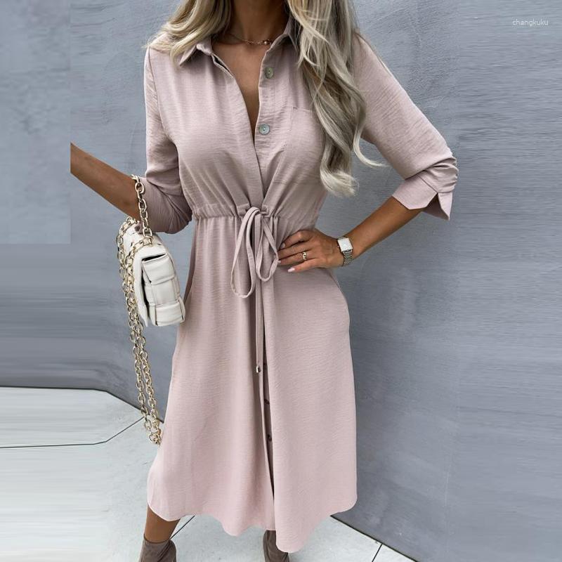Casual Dresses Elegant Women Dress 2023 Summer Half Sleeved Turn-down Collar Single-Breasted Solid Ladies Long Vintage Party, Black
Casual Dresses Elegant Women Dress 2023 Summer Half Sleeved Turn-down Collar Single-Breasted Solid Ladies Long Vintage Party, Black