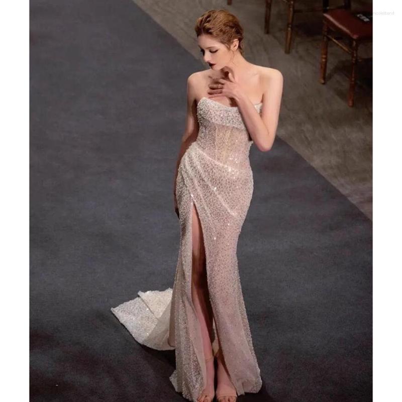 Party Dresses Women's Illusion Prom Dress Fashion V-neck Strapless Backless Side Split Court Train Tulle Slim Fit Ball 2023, Khaki
Party Dresses Women's Illusion Prom Dress Fashion V-neck Strapless Backless Side Split Court Train Tulle Slim Fit Ball 2023, Khaki