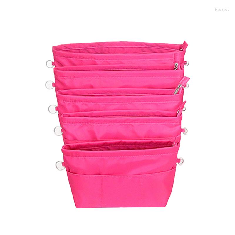 Cosmetic Bags Women Solid Color Drawstring Handbag Purse Insert Organizer Nylon Bag Portable Finishing