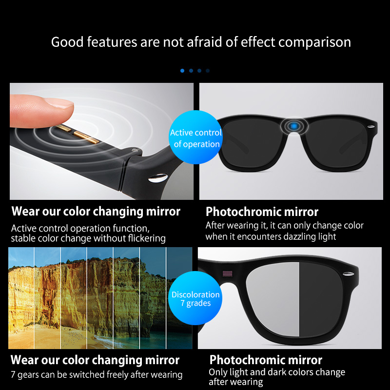 Sunglasses Elbru Fashion Men LCD Polarized Lens Smart Color Change Adjustable 7 Lenses Sun Glasses Trend for Women UV400 230627