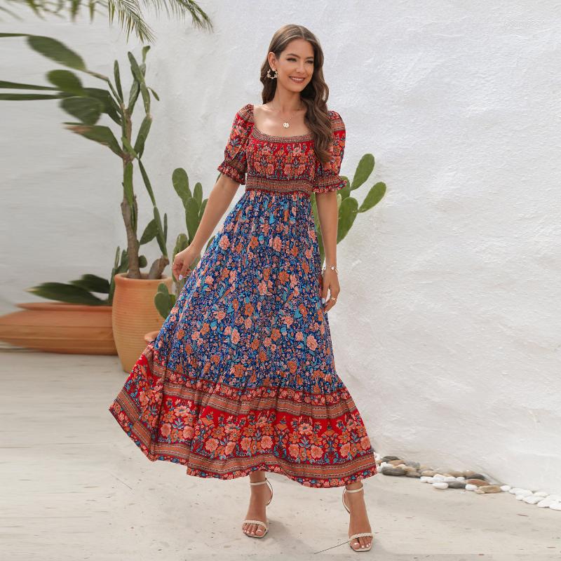 Casual Dresses Summer Bohemia Dress For Women Off The Shoulder Holiday Style Sundress Elegant Maxi Female Clothes Beach Outfits, Blue
Casual Dresses Summer Bohemia Dress For Women Off The Shoulder Holiday Style Sundress Elegant Maxi Female Clothes Beach Outfits, Blue
