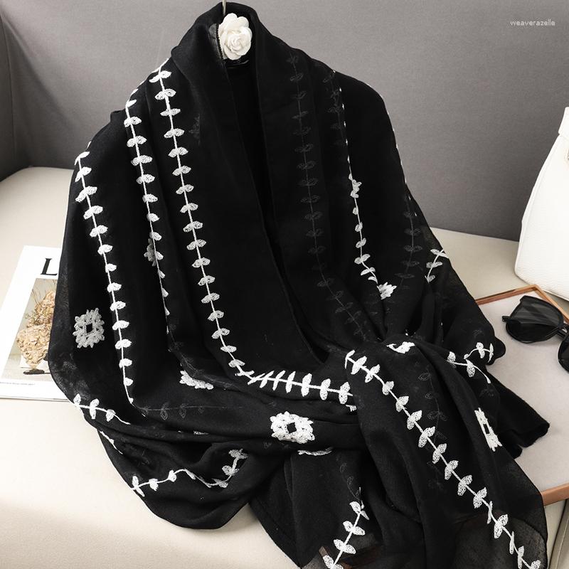 Scarves Ramadan Muslim Solid Color Embroidered Hijab Scarf Fashion Women Shawls Wrap Bandana Turban Head 95 180cm
Scarves Ramadan Muslim Solid Color Embroidered Hijab Scarf Fashion Women Shawls Wrap Bandana Turban Head 95 180cm