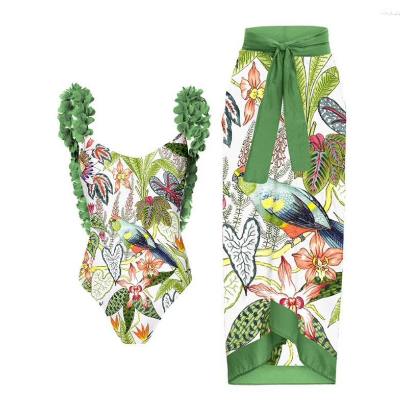 Women' Swimwear Green Petal Shoulder Strap Halter Sexy 2023 Swimsuit Fashion Floral Print One Piece Beachwear Bikini
Women' Swimwear Green Petal Shoulder Strap Halter Sexy 2023 Swimsuit Fashion Floral Print One Piece Beachwear Bikini