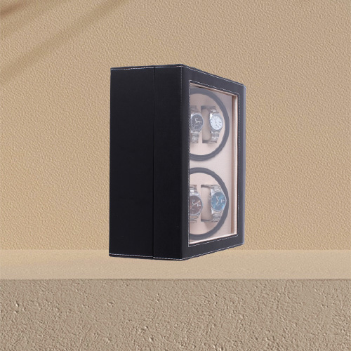 Automatic Mechanical Watch Winders Black PU Leather Storage Box Collection Watch Display Jewelry US plug Winder Box