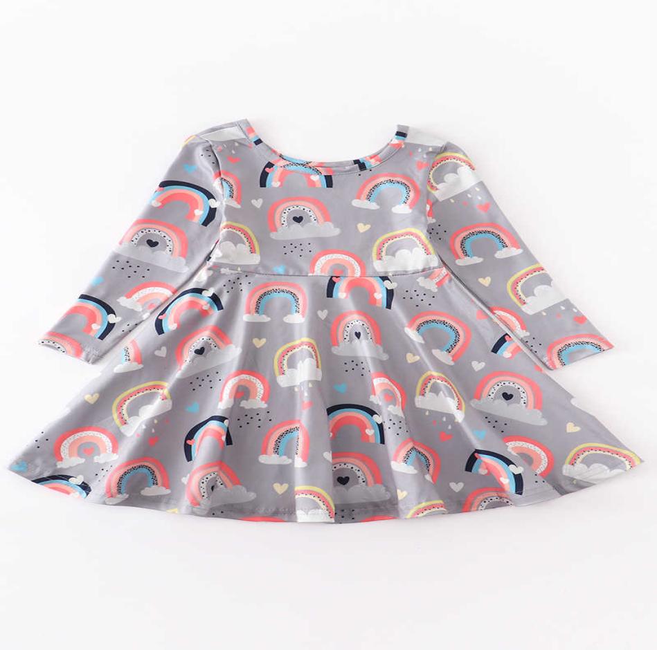 Girlymax Baby Girls Chlidren Kids Clothing Milk Silk Rainbow Twirl Dress Knee Length Long Sleeve Q07163722157, Multi-color
Girlymax Baby Girls Chlidren Kids Clothing Milk Silk Rainbow Twirl Dress Knee Length Long Sleeve Q07163722157, Multi-color
