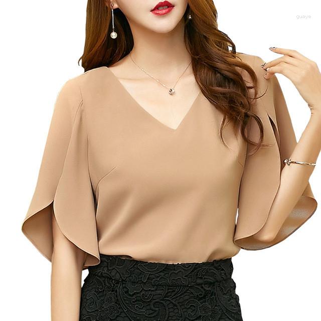Women' Blouses Summer Women Sexy V-neck Chiffon Blouse Short Sleeve Plus Size Shirt Womens Tops And Blusa Feminina -3XL, White
Women' Blouses Summer Women Sexy V-neck Chiffon Blouse Short Sleeve Plus Size Shirt Womens Tops And Blusa Feminina -3XL, White