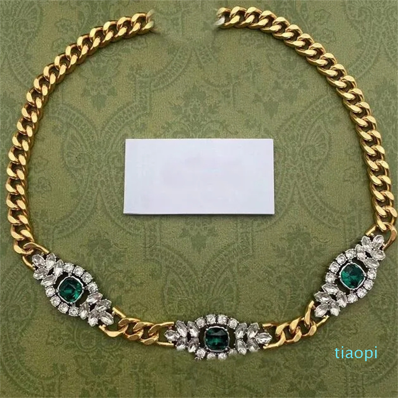 Emerald Necklaces Choker Crystal Necklace Collares Punk Chunky Thick Link Chain for Men Women Jewelry
Emerald Necklaces Choker Crystal Necklace Collares Punk Chunky Thick Link Chain for Men Women Jewelry