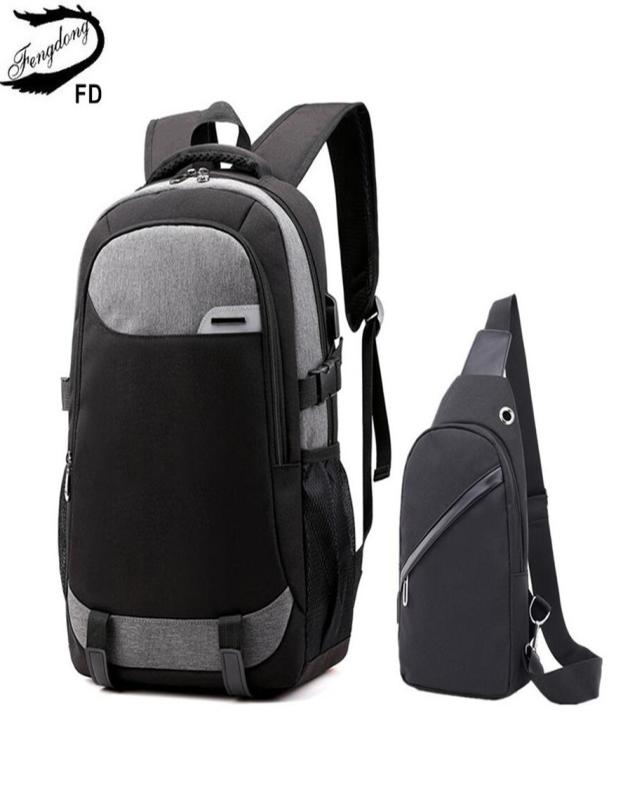 Fengdong big school bags for teenagers boys waterproof large school backpack usb charge boy sling chest bag set reflective strip L3923817, Black
Fengdong big school bags for teenagers boys waterproof large school backpack usb charge boy sling chest bag set reflective strip L3923817, Black