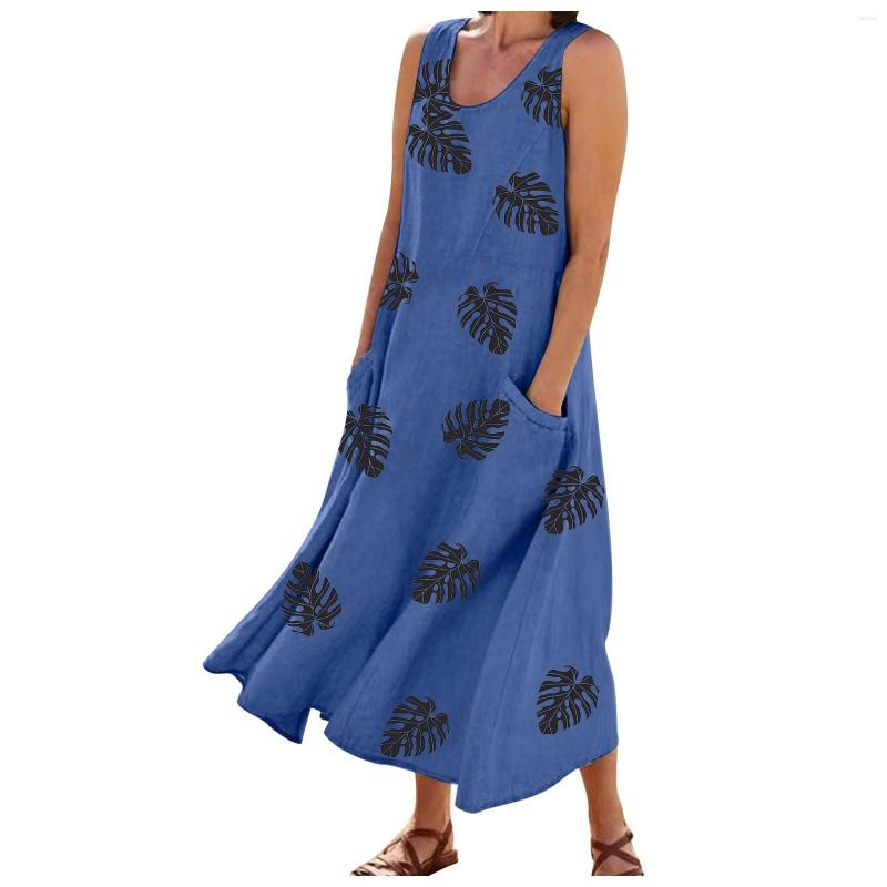 Casual Dresses Women' Fashion Solid Colour Sleeveless Cotton Linen Pocket Dress Evening Loose Women Summer For, Blue
Casual Dresses Women' Fashion Solid Colour Sleeveless Cotton Linen Pocket Dress Evening Loose Women Summer For, Blue