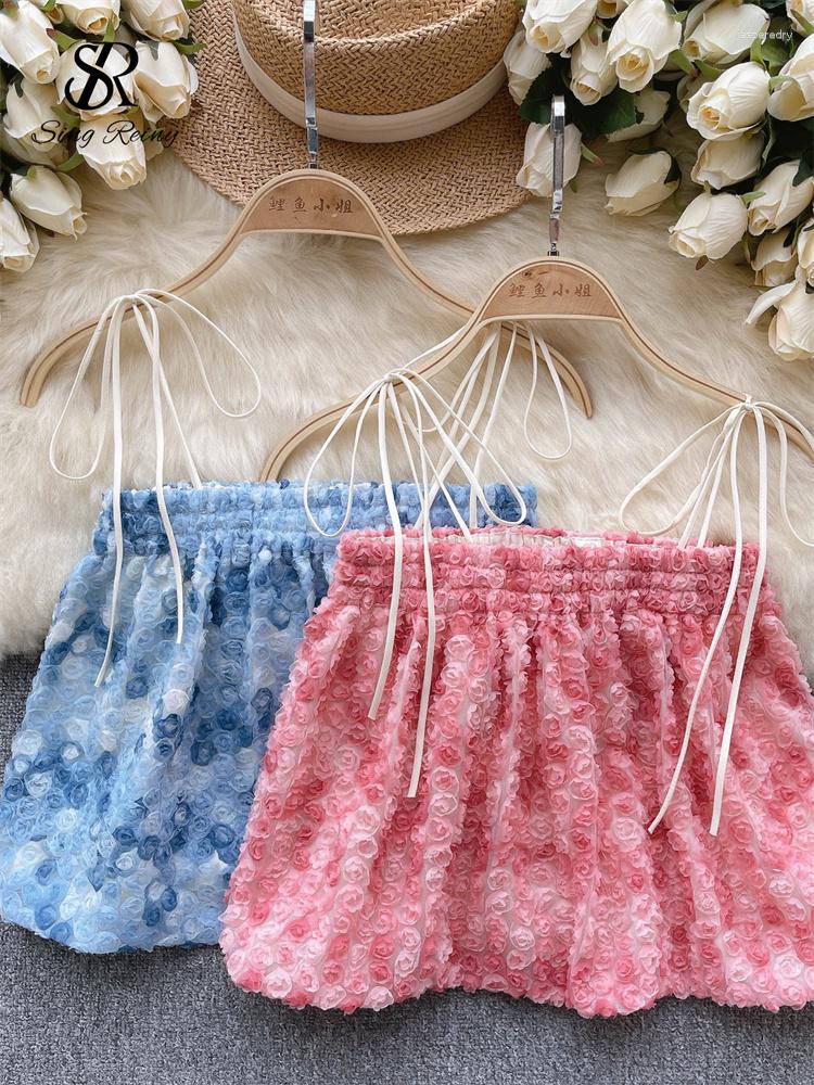 Women's Tanks SINGREINY Holiday Mini Tops Strapless Lace Up Backless Mesh Solid Three Dimensional Flower Decoration Women Sweet Beach Camis, Pink
Women's Tanks SINGREINY Holiday Mini Tops Strapless Lace Up Backless Mesh Solid Three Dimensional Flower Decoration Women Sweet Beach Camis, Pink