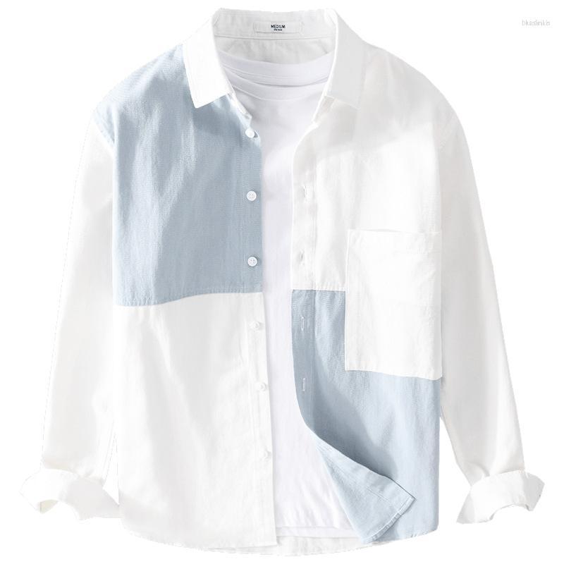 Men's Casual Shirts Men's Fashion Stitching Men's Long-sleeve Shirt Handsome Loose Young Male Cotton Men Contrast Color Spring, Khaki
Men's Casual Shirts Men's Fashion Stitching Men's Long-sleeve Shirt Handsome Loose Young Male Cotton Men Contrast Color Spring, Khaki