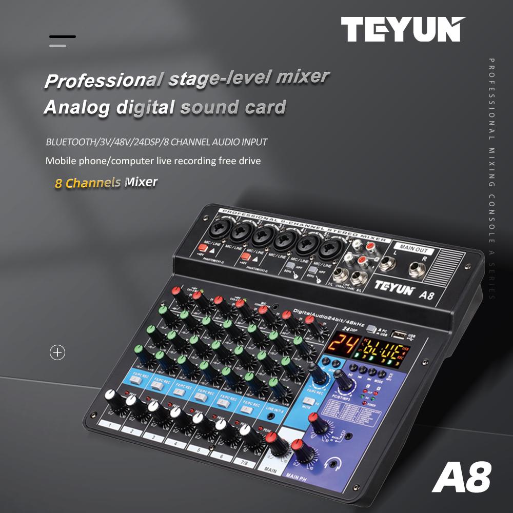 Dresses 8 6 4 Channel Sound Card Audio Mixer Sound Board Console Desk System Interface Usb Bluetooth Power Stereo for Pc Computer, Blue
Dresses 8 6 4 Channel Sound Card Audio Mixer Sound Board Console Desk System Interface Usb Bluetooth Power Stereo for Pc Computer, Blue