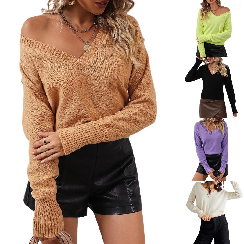 Women' Sweaters Women Solid Color Knit Sweater V-Neck Long Sleeve Loose Pullovers Spring Fall Casual Jumpers Streetwear, Black
Women' Sweaters Women Solid Color Knit Sweater V-Neck Long Sleeve Loose Pullovers Spring Fall Casual Jumpers Streetwear, Black