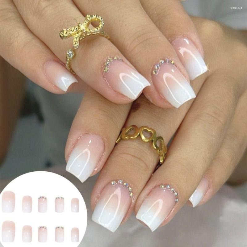 False Nails 24pcs Fake White Simple Square French Nail Waterproof Faux Gradient Medium Fingernails, Picture shown
False Nails 24pcs Fake White Simple Square French Nail Waterproof Faux Gradient Medium Fingernails, Picture shown