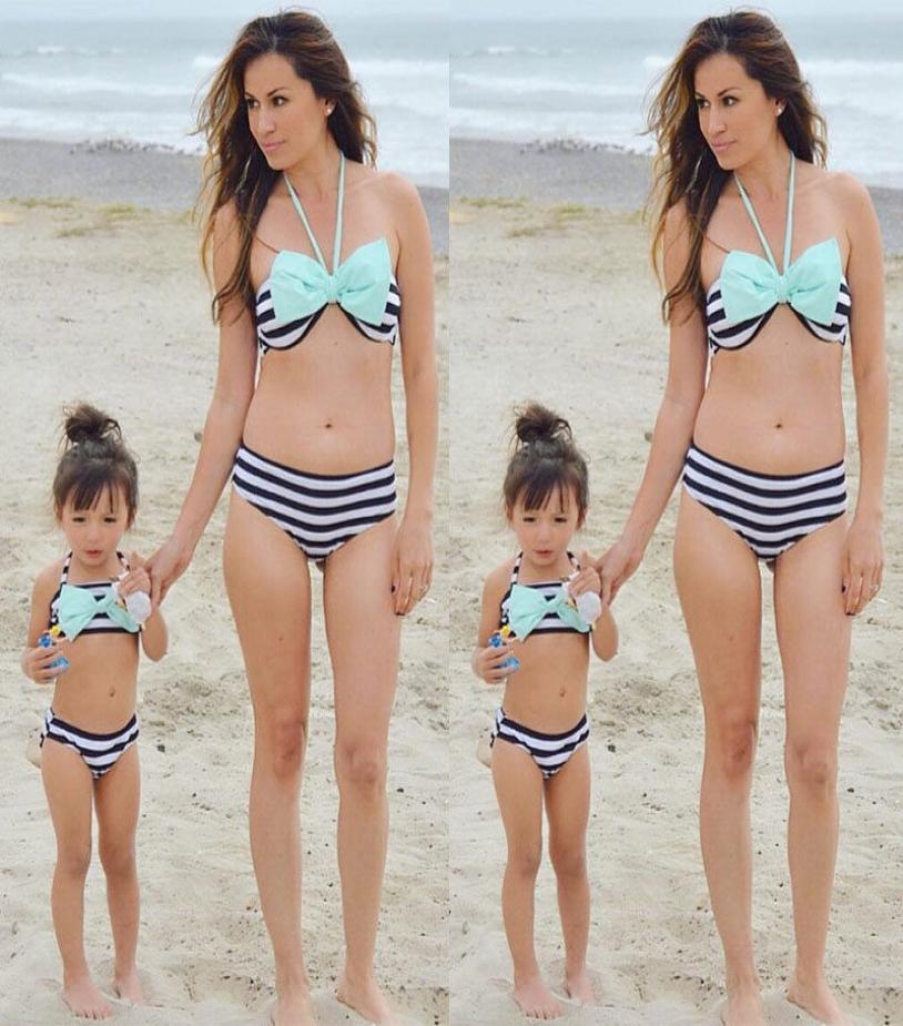 Monther And Daughter Swimwear 2018 Halter TwoPieces Bikini Set Bandage Striped Family Swimwear Parentchild Swimsuit Family L3349801, Ivory
Monther And Daughter Swimwear 2018 Halter TwoPieces Bikini Set Bandage Striped Family Swimwear Parentchild Swimsuit Family L3349801, Ivory