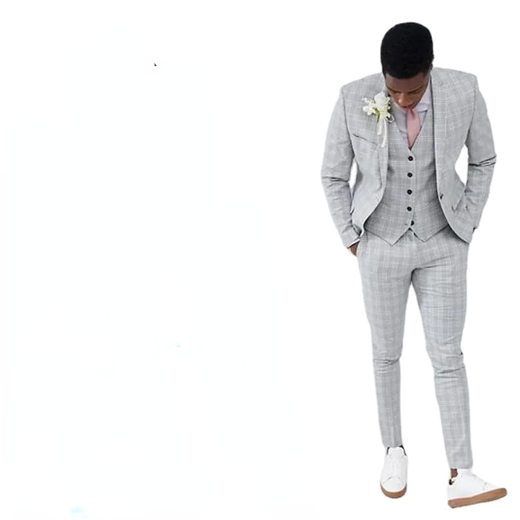 Light Grey White Plaid Groom Wedding Tuxedos Slim Fit One Button Mens Prom Designer Jackets Younger Man Blazer Suits(Jacket+Vest+Pants), Same as image
Light Grey White Plaid Groom Wedding Tuxedos Slim Fit One Button Mens Prom Designer Jackets Younger Man Blazer Suits(Jacket+Vest+Pants), Same as image