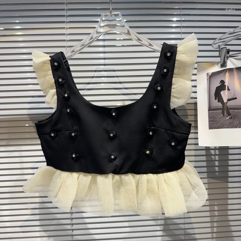 Women' Tanks PREPOMP 2023 Summer Collection Sleeveless Rhinestone Embroidered Beadings Ruffles Mesh Tank Top Women Vest 742, Black
Women' Tanks PREPOMP 2023 Summer Collection Sleeveless Rhinestone Embroidered Beadings Ruffles Mesh Tank Top Women Vest 742, Black