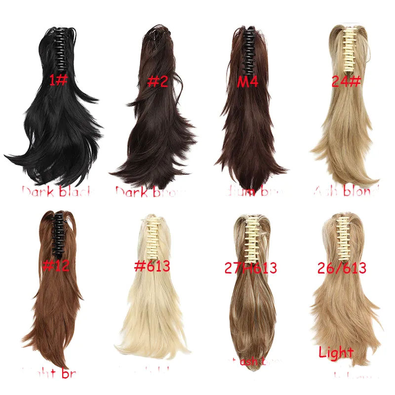 12quot Hair Piece Claw On Ponytail Synthetic Hair Clip In Hair Extensions Hairpiece Pony Tail Bendable For Women