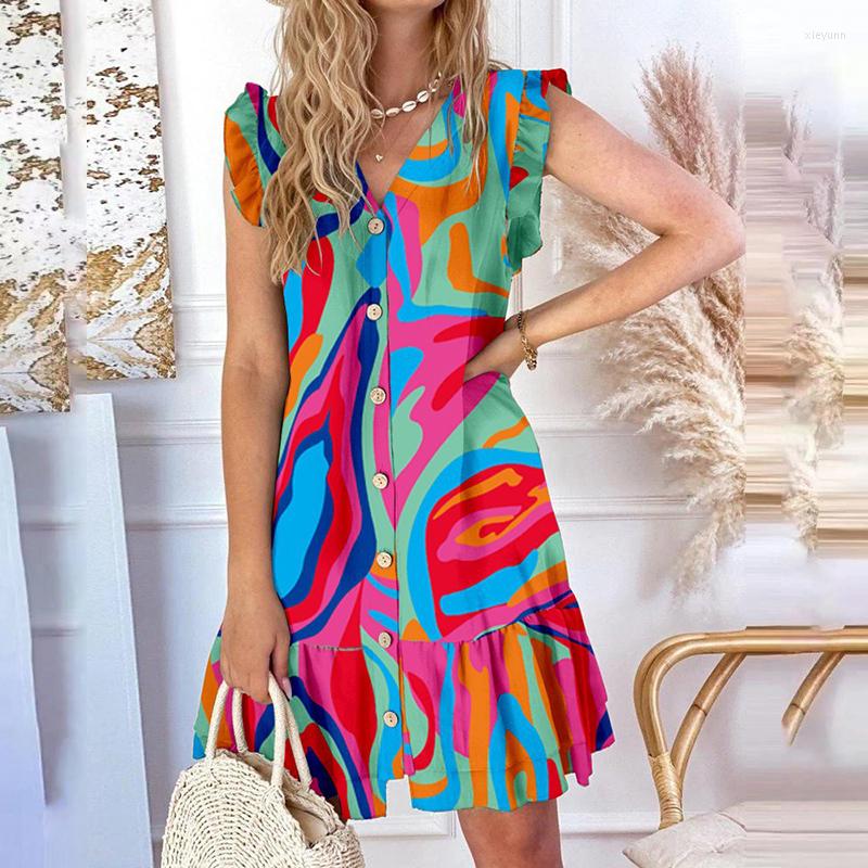 Casual Dresses 2023 Summer V-neck Flying Sleeve Dress Women' Loose Printing Sleeveless Buttons Skirts Beach Style Vintage Floral, Black
Casual Dresses 2023 Summer V-neck Flying Sleeve Dress Women' Loose Printing Sleeveless Buttons Skirts Beach Style Vintage Floral, Black