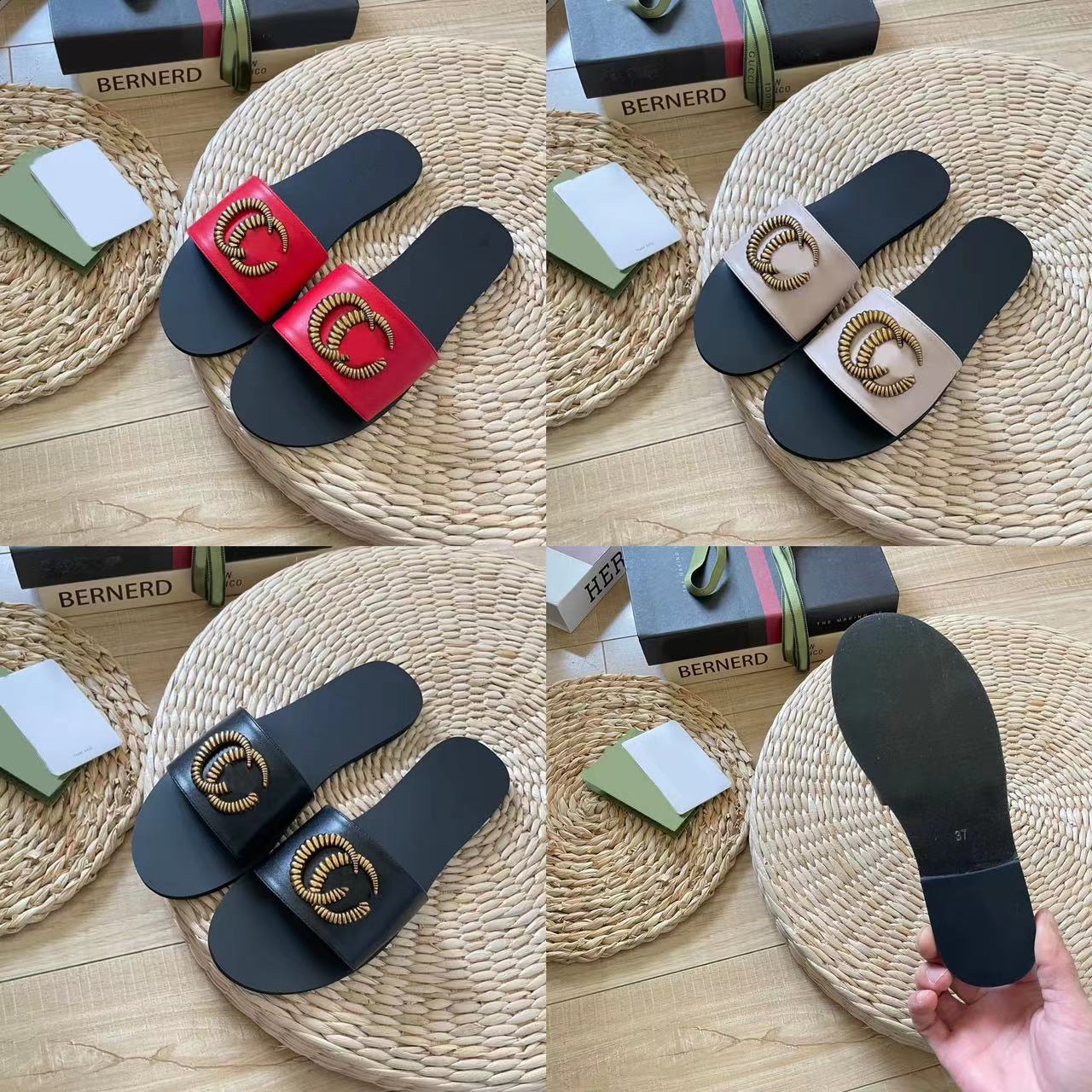 Designer Shoes Women Slippers 2023 Summer Sandals Fashion Seaside Vacation Beach Slippers Metal Buckle Flats Outdoor Shoes With Box
Designer Shoes Women Slippers 2023 Summer Sandals Fashion Seaside Vacation Beach Slippers Metal Buckle Flats Outdoor Shoes With Box