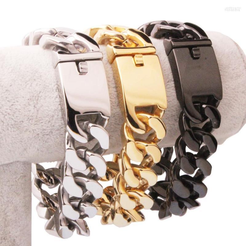 Link Bracelets 20MM High Quality Silver Color/Gold/Black Stainless Steel Cuban Curb Chain Gift Men's Bracelet Wristband 9" Xmas
Link Bracelets 20MM High Quality Silver Color/Gold/Black Stainless Steel Cuban Curb Chain Gift Men's Bracelet Wristband 9" Xmas